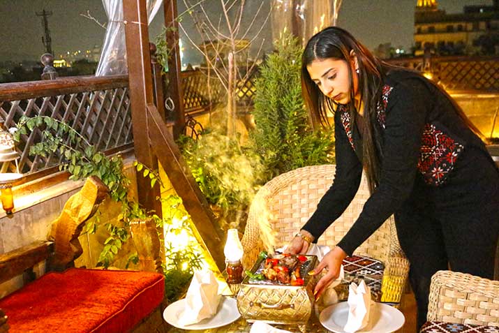 Professional service at our roof top restaurant