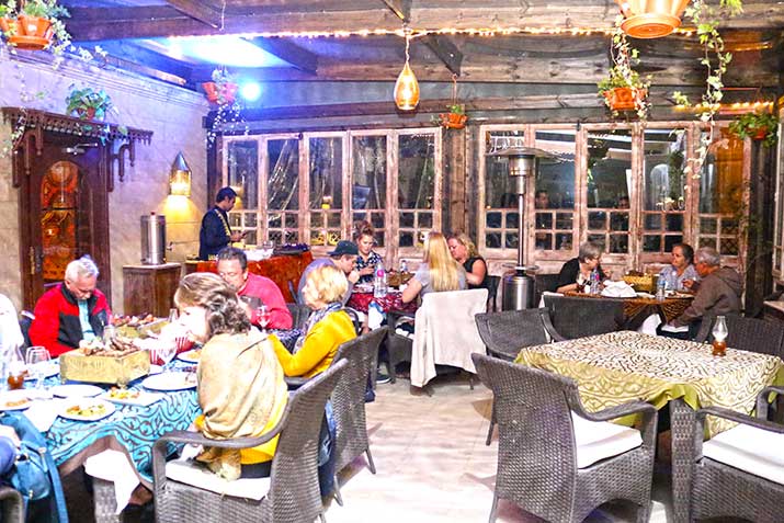 Dining at the Bergwan roof top restaurant