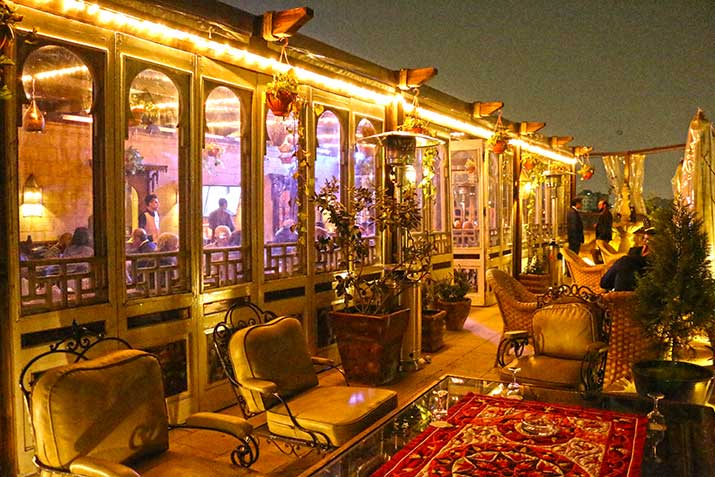 Entrance to the Bergwan roof top restaurant